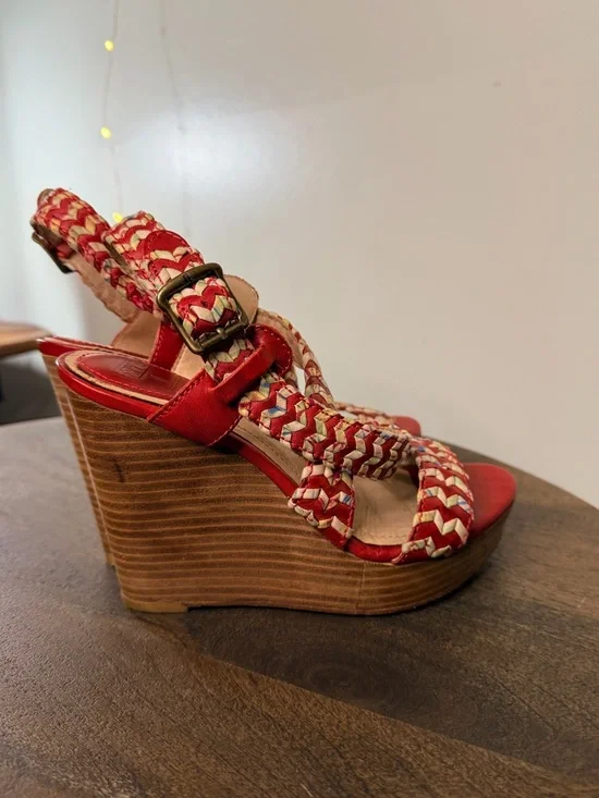 Frye Corrina Whipstitch Wedge Sandal Size 7 - Picture 5 of 8